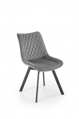 Okretna blagovaonska stolica K520, baršun, crna/tamno siva