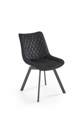 Okretna blagovaonska stolica K520, baršun, crna