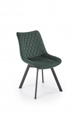 Okretna blagovaonska stolica K520, baršun, crna/tamno zelena
