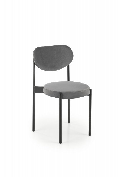 Blagovaonska stolica K509, baršun, siva