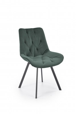 Okretna blagovaonska stolica K519, baršun, tamno zelena