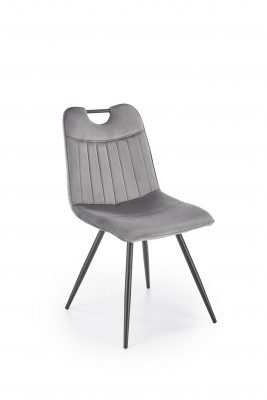 Blagovaonska stolica K521, baršun, siva