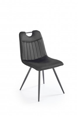 Blagovaonska stolica K521, baršun, crna