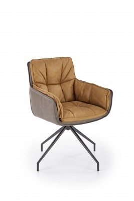 Blagovaonska stolica K523, eko koža, smeđa/tamno smeđa