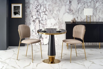 MOLINA okrugli stol, 59 cm, crni mramor/zlato