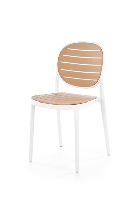 Vrtna stolica K529, bijela/natur