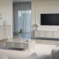 Stolik kawowy z szuflada vespera 103x60 cm kaszmir zlote nogi2056 man 0