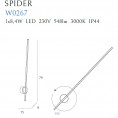 LED zidna lampa SPIDER W0267, crna