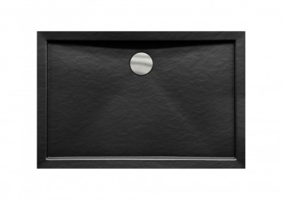 Pravokutna tuš kada ALPINA SLIMLINE efekt kamena, 120 x 80 cm, crna