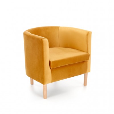 CLUBBY II fotelja, senf žuta/drvene noge