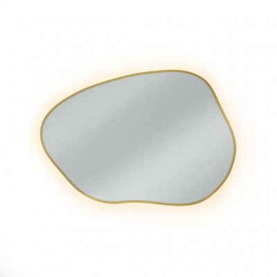 Ogledalo s LED rasvjetom TINY BORDER BRIGHT STAIN I, 100 x 72, zlatno