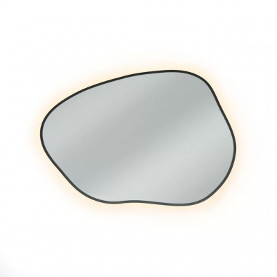 Ogledalo s LED rasvjetom TINY BORDER BRIGHT STAIN I, 50 x 36, crno