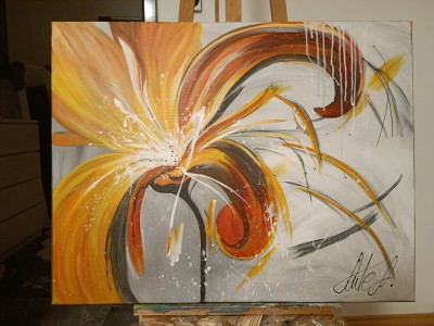 Umjetnička slika MAGIC FLOWER, 100×80 cm