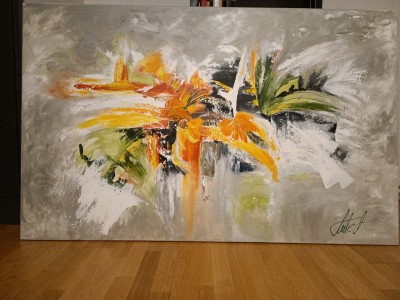 Umjetnička slika SILENT FLOWER, 120×100 cm