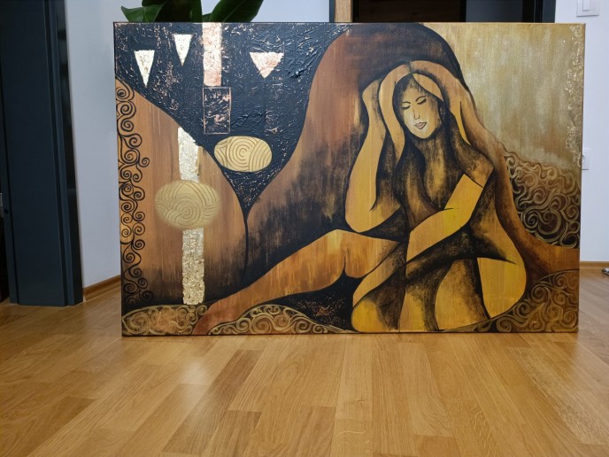 Umjetnička slika LONELY GIRL, 120×100 cm