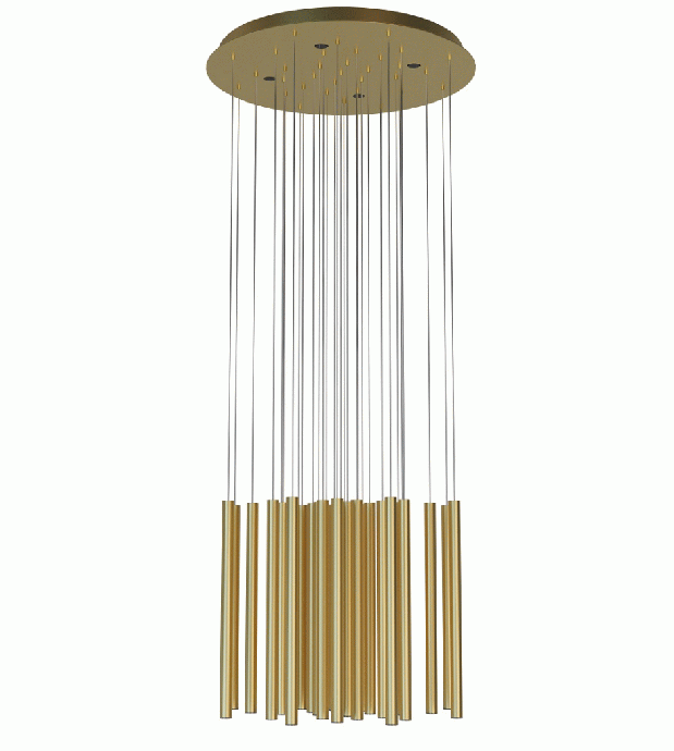 Viseća lampa ORGANIC, P0476D, prigušiva, zlatna