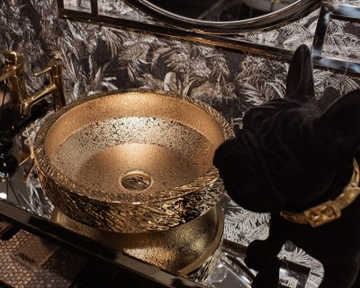 Okrugli nadgradni umivaonik CELIA GOLD, 40 cm