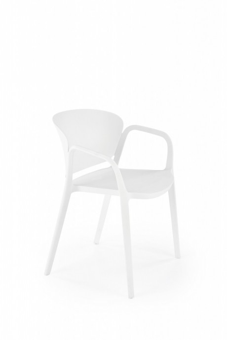 Vrtna stolica K491, s rukonaslonima, bijela