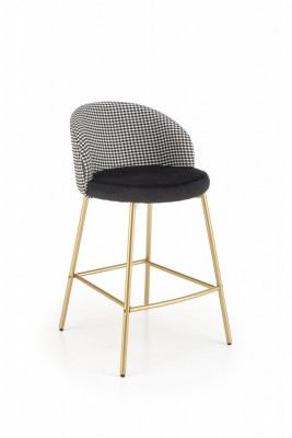 Barska stolica H113 sa zlatnim nogama, crno/bijela