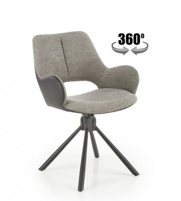 Okretna blagovaonska stolica K494, siva/crna