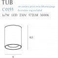 LED stropna svjetiljka TUB C0211, crna