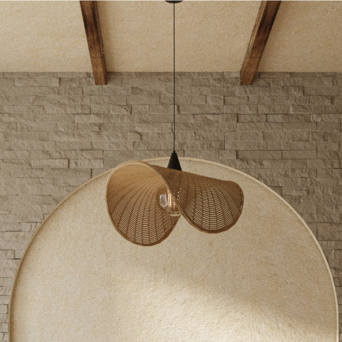 Viseća lampa KOSHI I, P0498, ratan
