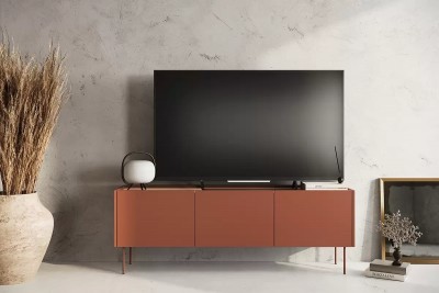 TV komoda DESIN, 170 cm, crvena/nagano hrast