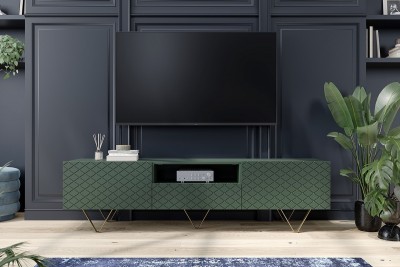 TV komoda SCALIA, 190 cm, tamno zelena