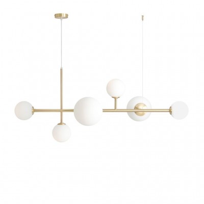 Viseća lampa DIONE 6, 130 cm, mesing