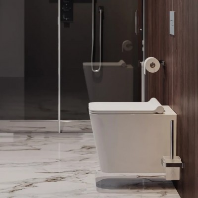 Viseći WC BOSTON s mekim zatvaranjem, 53 x 36 cm, sjaj bijela