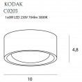 Stropna LED lampa KODAK I C0203, crna