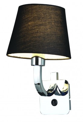 Zidna lampa DENVER W0190, krom/crna