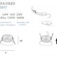 Ugradbena LED stropna svjetiljka ARYA FIXED H0097, crna
