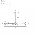 Viseća lampa PUMA P0409, zlatno/crna