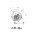 Reflektor LIRIO 128/1, brušeni aluminij
