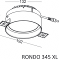 Ugradbena lampa RONDO 345 XL, bijela