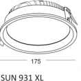 Ugradbena svjetiljka SUN 931 XL, bijela