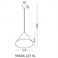 Viseća lampa TRADA 227 XL, siva