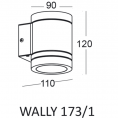Vanjska zidna lampa WALLY 173/1 crna