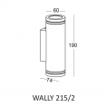 Vanjska zidna lampa WALLY 215/2 GU10, crna