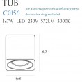 LED stropna svjetiljka TUB C0156, bijela