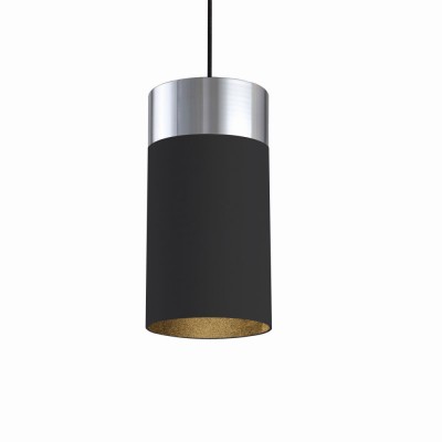 Viseća lampa TOBA 173, crna/polirani aluminij