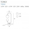 Stolna lampa TORO T0041 zlatna